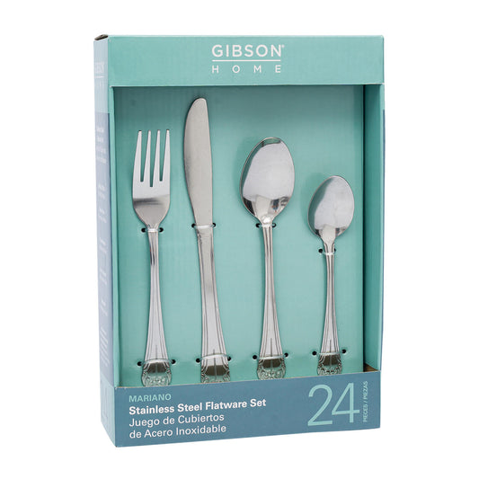 24pc Stainless Steel Flatware Set - Case of 6